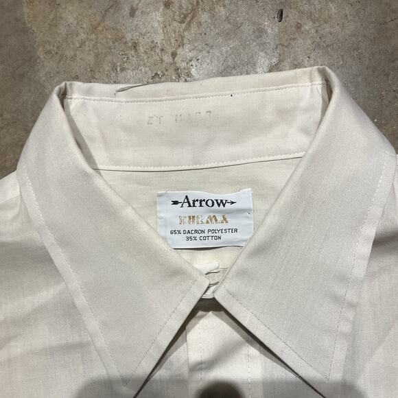 Vintage 60s Arrow Burma Yellow Short Sleeve Shirt - Picture 3 of 3